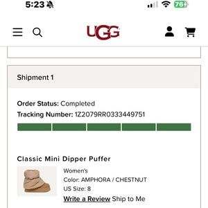 UGG Classic Mini Dipper Puffer Boots - Amphora Chestnut